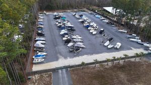 Marina boat yard from above