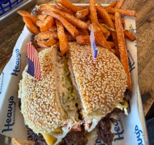 A dish at Heavy's Barburger