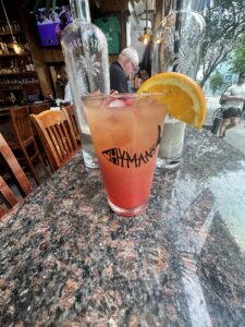 A drink at Hyman's Seafood