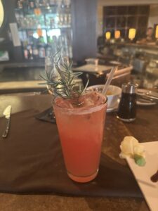 A drink at Saltus River Grill