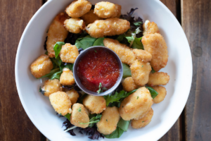 A dish at Sesame Burgers & Beer