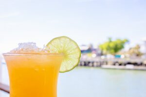 A drink at Sunsets Creekside Bar