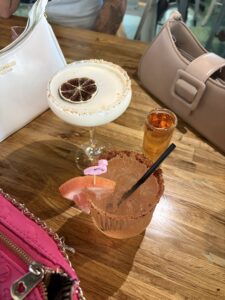 A drink at The Deck Beach Bar and Kitchen